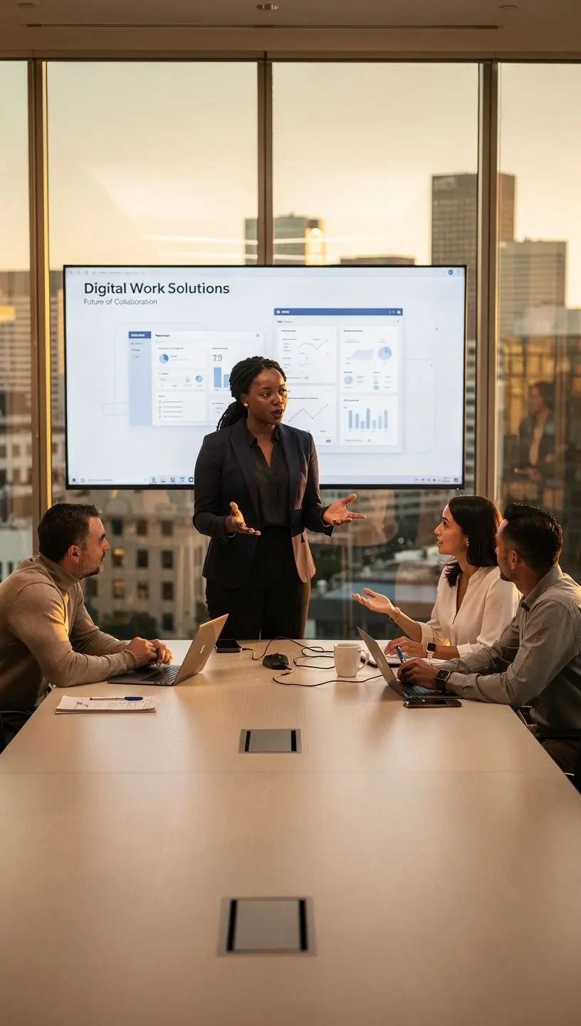 Cloud collaboration tools enhancing digital work efficiency.